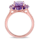 3 3/4 CT TGW Multi-Gemstones Floral Ring in Rose Gold Plated Sterling Silver