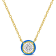 3/4 CT TGW Moissanite with Blue Enamel Halo Solitaire Necklace in Yellow
Plated Sterling Silver