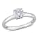 3/4 CT DEW Created Moissanite Solitaire Engagement Ring 14K White Gold