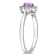 1/3 CT TGW Amethyst Halo Promise Ring in Sterling Silver