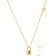Lock and Key Charm Necklace w/ White Enamel in 14K Yellow Gold Over
Sterling Silver