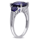 7 1/10 CT TGW Created Blue Sapphire 3-Stone Ring in Sterling Silver