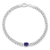 1 1/4 CT TGW Created Blue Sapphire Curb Link Chain Bracelet in Sterling Silver