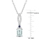 1 CT TGW Aquamarine, Blue Sapphire and 1/10 CT TDW Diamond Necklace in
Sterling Silver