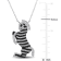 3 3/4 CT TGW Black Spinel, Cubic Zirconia and White Topaz Zebra Necklace
in Sterling Silver
