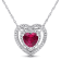 1 CT TGW Created Ruby and 1/5 CT TW Diamond Double Halo Heart Pendant
with Chain 10K White Gold