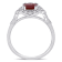 1 1/4 CT TGW Ruby and 1/3 CT TW Diamond Halo Ring in 14K White Gold