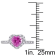 1 CT TGW Created Pink Sapphire and 1/10 CT TW Diamond Heart Halo Ring in
Sterling Silver
