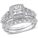 1/3 CT TW Diamond Square Halo Bridal Ring Set in Sterling Silver