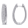 1 1/3 CT TGW White Sapphire Hoop Earrings in 10K White Gold