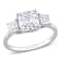 2 3/4 CT TGW Created Moissanite 3-Stone Ring in Sterling Silver