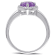 1 CT TGW Amethyst Heart Halo Ring in Sterling Silver