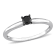 1/4 ct Black Diamond Solitaire Engagement Ring in 14K White Gold