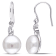 10.5-11MM  White Cultured Freshwater Pearl Earrings with Diamonds in
Sterling Silver