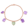 17 1/4 CT TGW Amethyst and Green Quartz Station Bracelet in Rose Plated
Sterling Silver
