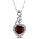 2 CT TGW Garnet and Diamond Accent Heart Halo Twist Pendant with Chain
in Sterling Silver