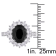 4 3/4 CT TGW Black Sapphire and Created White Sapphire Halo Ring in
Sterling Silver