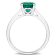 1 1/7 CTW Created Emerald Solitaire Ring in Sterling Silver