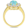 2 1/6 CT TGW Blue Ethiopian Opal, White Topaz and Diamond Ring in Yellow
Plated Sterling Silver