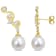 8-9MM South Sea Pearl and Created White Sapphire in 14K Yellow Gold Over
Sterling Silver Earrings