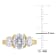 3 CT DEW Created Moissanite 3-Stone Engagement Ring in 10K Yellow Gold
