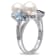 6.5-8MM Freshwater Cultured Pearl and Multi Gem Cluster Ring in Sterling Silver