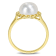 9-9.5MM Freshwater Cultured Pearl Halo Link Ring in Yellow Plated
Sterling Silver