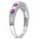 4/5 CT TGW Created Ruby and Created White Sapphire Anniversary Ring in
Sterling Silver