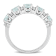 1 3/8 CT TGW Aquamarine and White Topaz Semi-Eternity Ring in Sterling Silver