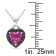 1.88 CTW Created Pink Sapphire, Spinel and Diamond Heart Pendant with
Chain in Sterling Slver
