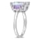 3 2/5 CT TGW Aquamarine and Rose de France 3-Stone Cocktail Ring in
Sterling Silver