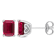 2 5/8 CT TGW Octagon Created Ruby Stud Earrings in Sterling Silver