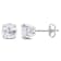 3 1/4 CT TGW Created White Sapphire Stud Earrings in Sterling Silver
