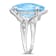 13 3/5 CT TGW Sky Blue Topaz and White Topaz Solitaire Ring in Sterling Silver