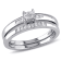 1/6 CT TW Princess Cut Diamond Quad Bridal Set in Sterling Silver