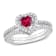 5/8 CT TGW Created Ruby and 1/2 CT TW Diamond Bridal Ring Set in 10K
White Gold