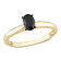 1/2 ct Black Diamond Solitaire Engagement Ring in 14K Yellow Gold
