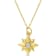 Diamond Accent North Star Charm with Chain in Yellow Plated Sterling Silver
