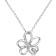 Diamond Floral Pendant with Chain in Sterling Silver