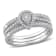 1/4 CT TW Diamond Cluster Pear Shape Halo Bridal Set in Sterling Silver