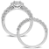 1/4 CT TW Diamond Octagon Halo Bridal Ring Set in Sterling Silver