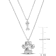 Paw and Bone Charm Double Strand Necklace in Sterling Silver