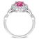 2 1/10 CT TGW Pink Topaz and Diamond Accent Halo Ring in 10K White Gold