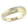 Diamond Crossover Ring in 18K Yellow Gold Over Sterling Silver