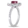 1 CT TGW Ruby and 5/8 CT TW Diamonds Flower Ring in 14K White Gold