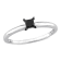 1/4 ct Black Diamond Solitaire Engagement Ring in 14K White Gold