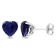 4 1/2 CT TGW Heart Shape Created Blue Sapphire Stud Earrings in Sterling Silver