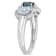 1 3/5 CT TGW London Blue and Sky Blue Topaz with 1/5 CT TW Diamond
3-Stone Ring in Sterling Silver