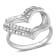 1/5 CT TW Diamond Open Heart Ring in Sterling Silver