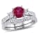 1 1/3 CT TGW Created Ruby, Created White Sapphire and 1/7 CT TW Diamond
Bridal Set in 10K White Gold